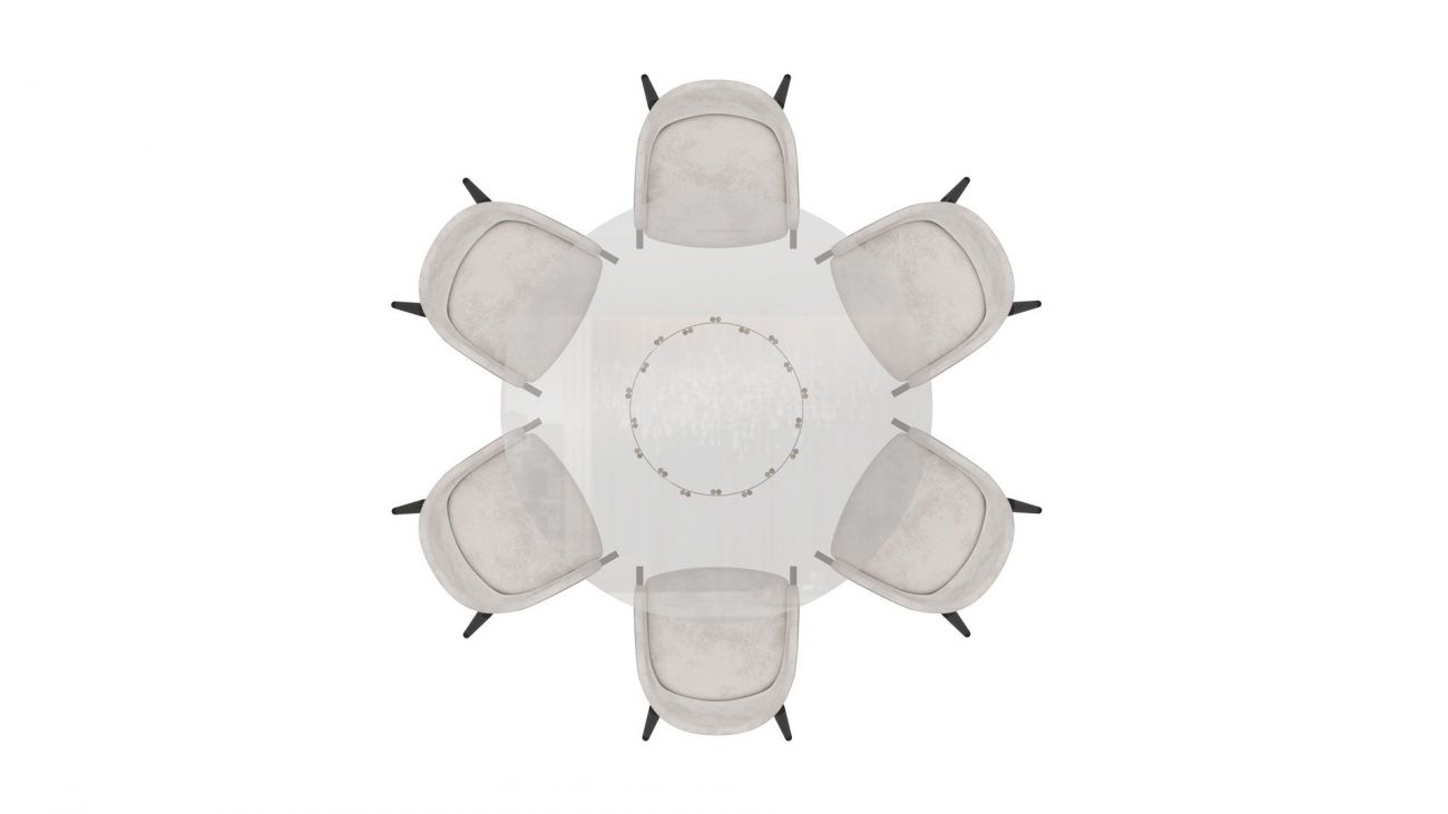 Mesa de Jantar Ellender, Mesa de Vidro Graca Interiores