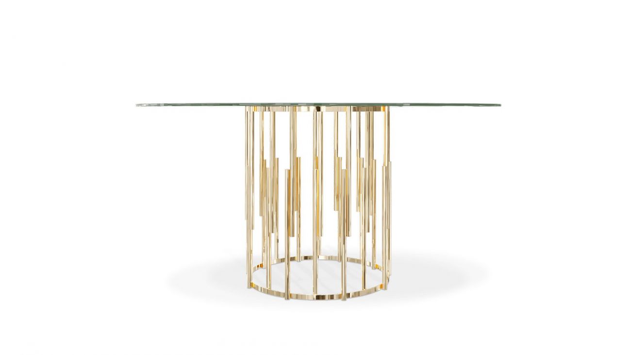 Mesa de Jantar Ellender, Mesa de Vidro Graca Interiores