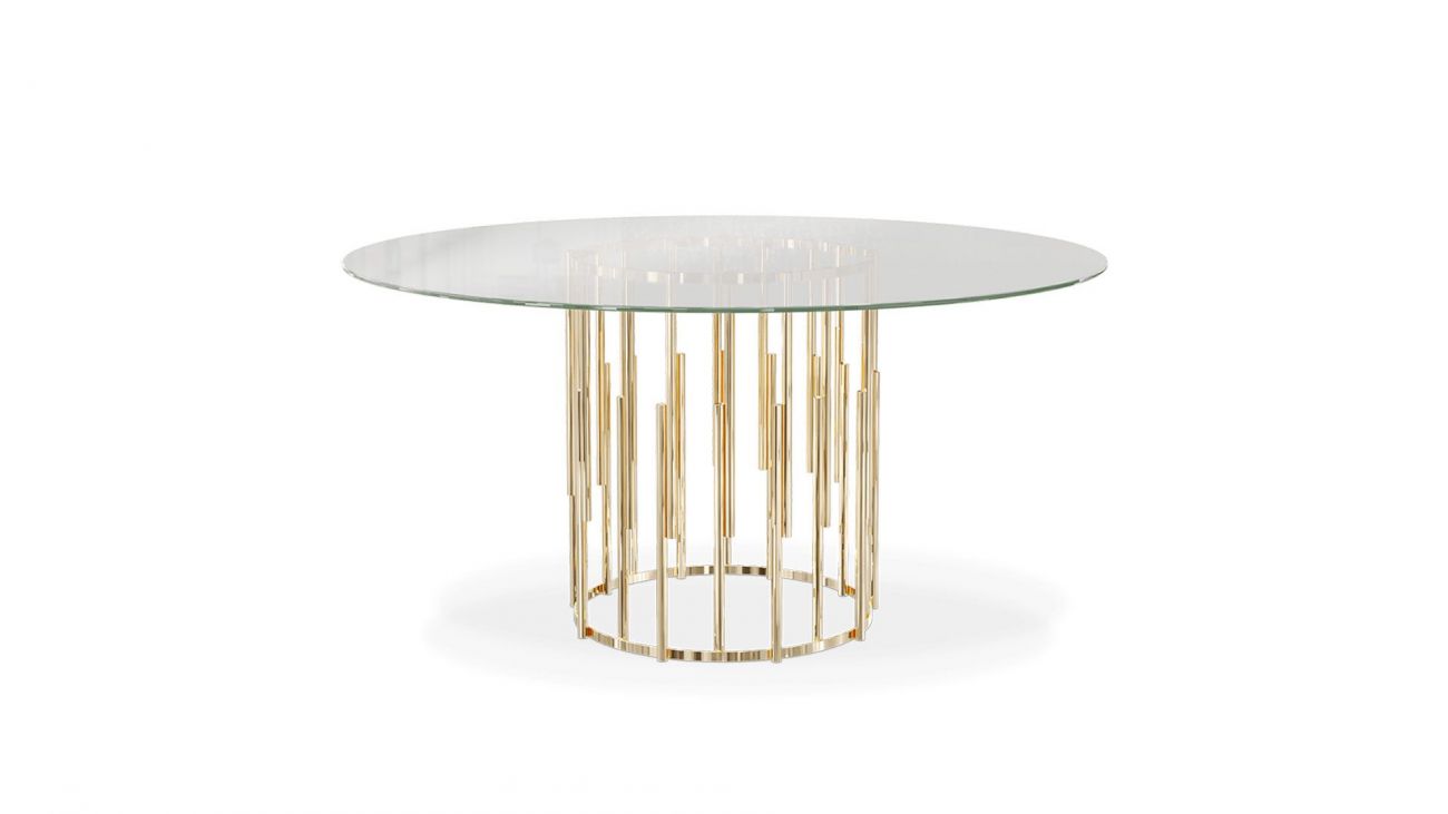 Mesa de Jantar Ellender, Mesa de Vidro Graca Interiores