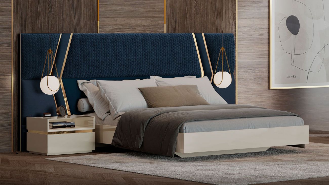 Cama Estofada Santino, Quartos de Casal Graca Interiores