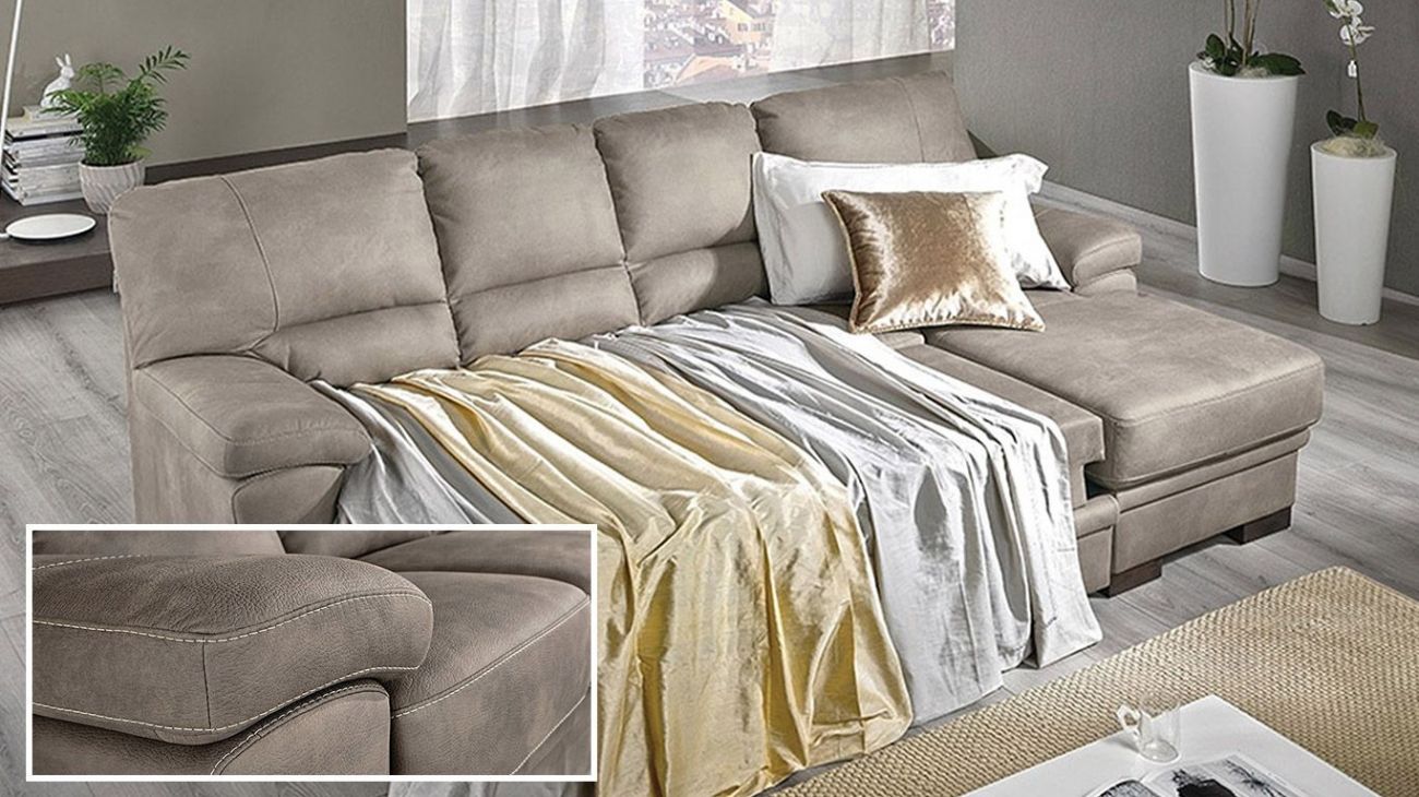 Sofa Chaise Longue Silvio c/Cama, Sofa de Canto Graca Interiores