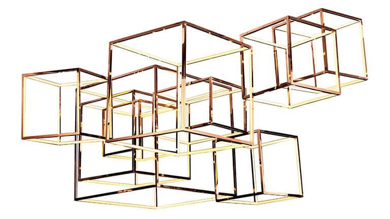 Candeeiro Teto Cube, Iluminacao Graca Interiores