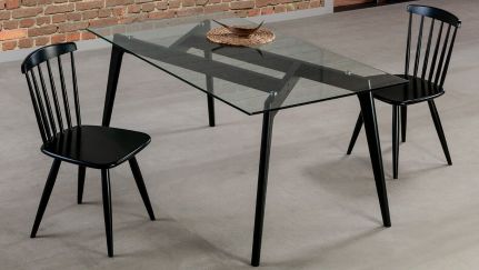 Mesa de Jantar Janis Retangular Preta