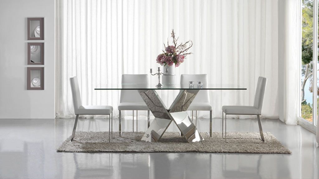 Mesa de Jantar Randi, Mesa de Vidro Graca Interiores
