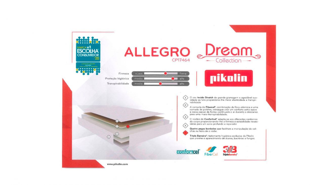 Colchão Allegro, Colchões Sem Molas Pikolin