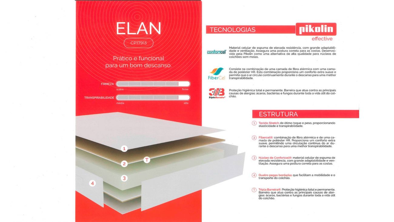 Colchão Elan, Colchao Sem Molas Graca Interiores