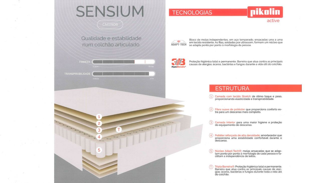 Colchão Sensium, Colchao Sem Molas Graca Interiores