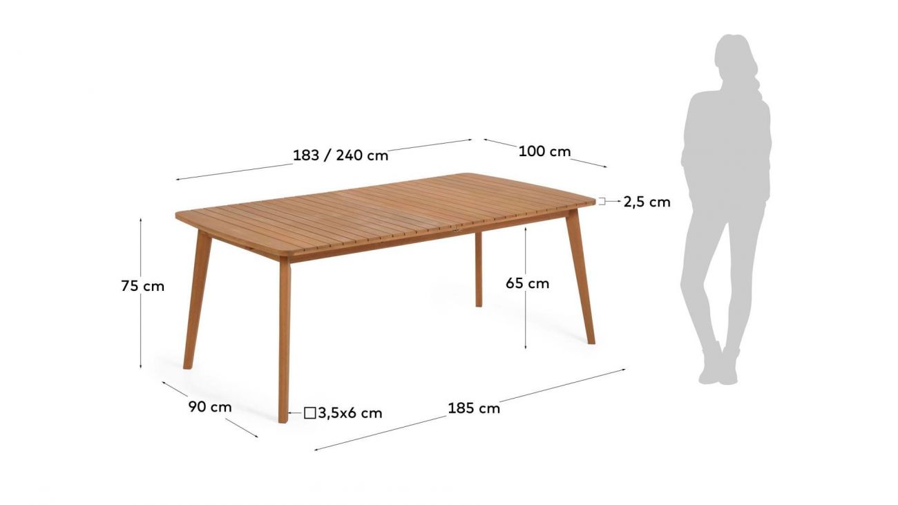 Mesa de Exterior Extensível Hanzel, Mesas Jardim Graça Interiores