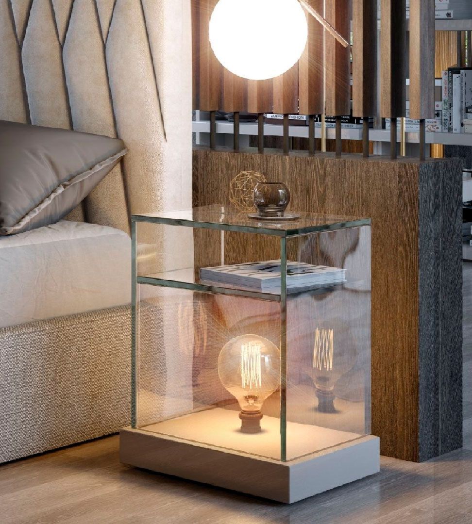 Mesa de Apoio Ellender Glass, Salas de Estar Graca Interiores