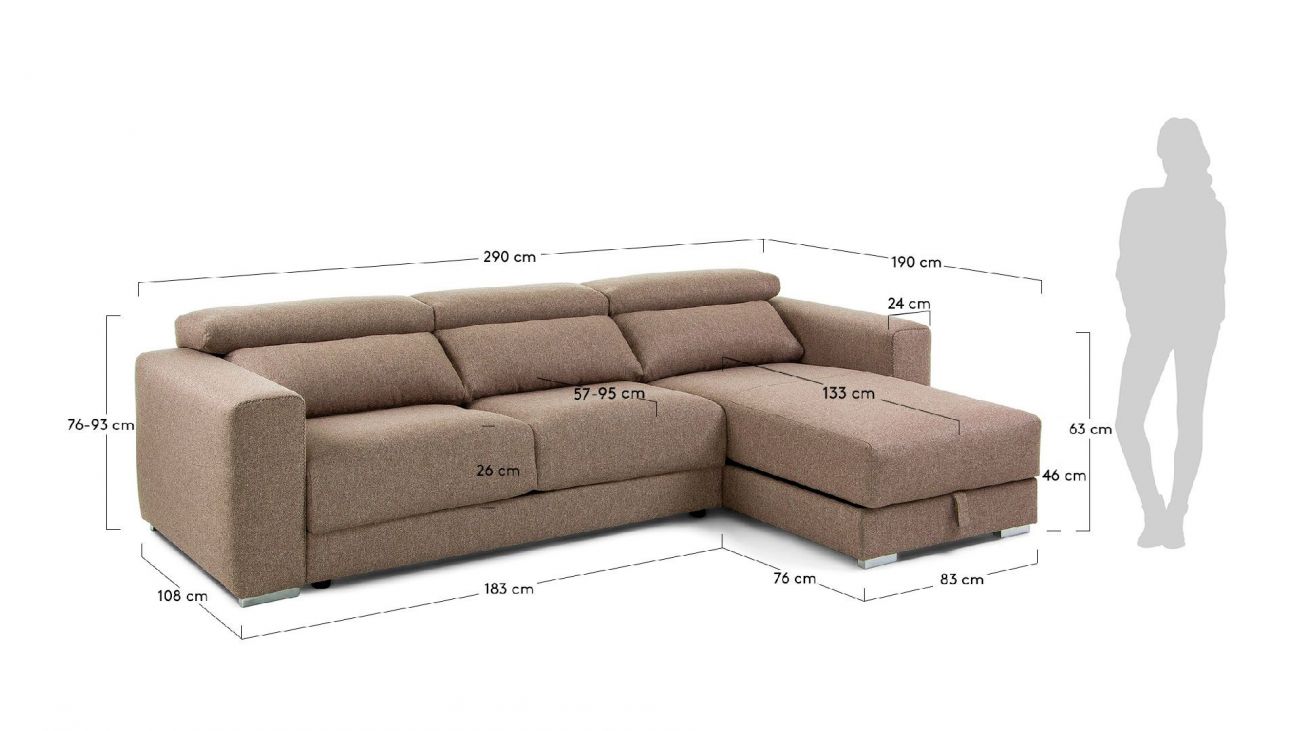 Sofá Singapore, Sofa Chaise Longue Graca Interiores
